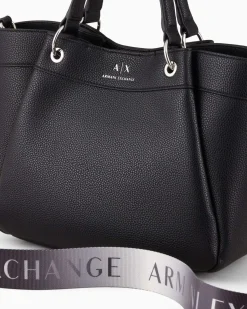 ARMANI EXCHANGE Borsa in ecopelle con dettaglio tracolla