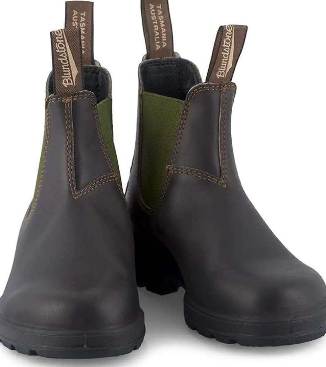 BLUNDSTONE Stivaletti ORIGINALS BROWN LEATHER & OLIVE 519