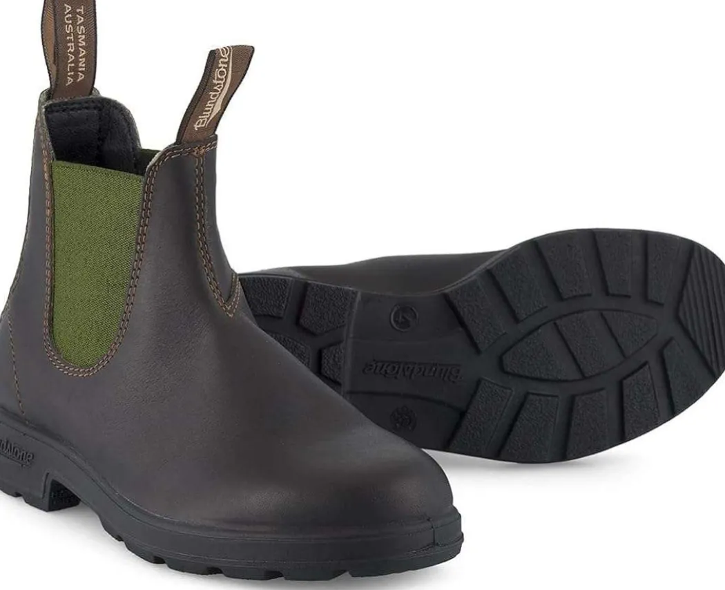 BLUNDSTONE Stivaletti ORIGINALS BROWN LEATHER & OLIVE 519