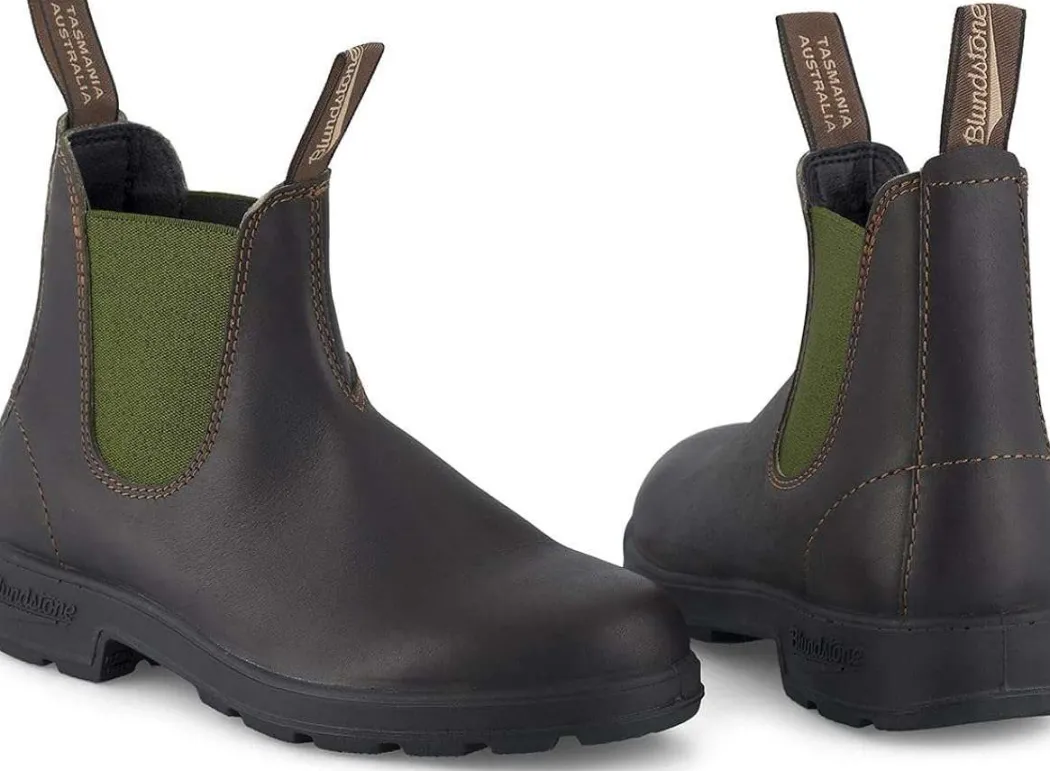 BLUNDSTONE Stivaletti ORIGINALS BROWN LEATHER & OLIVE 519