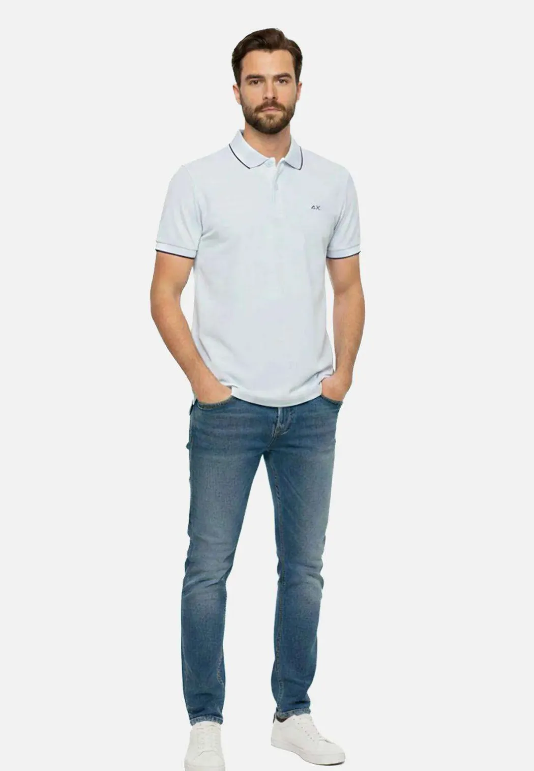 SUN 68 POLO SMALL STRIPE -A36111